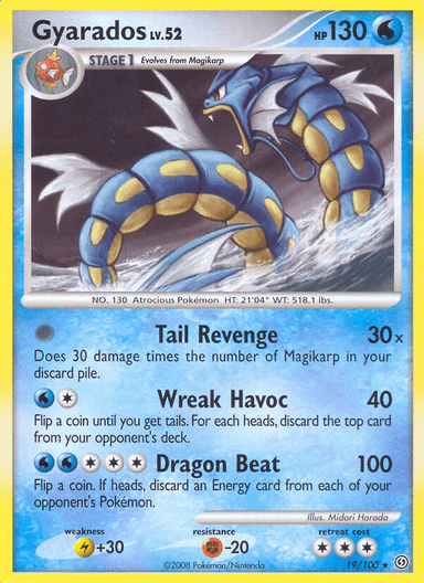 Carta Gyarados 19/100 do set Stormfront — Pokémon TCG | Bynx