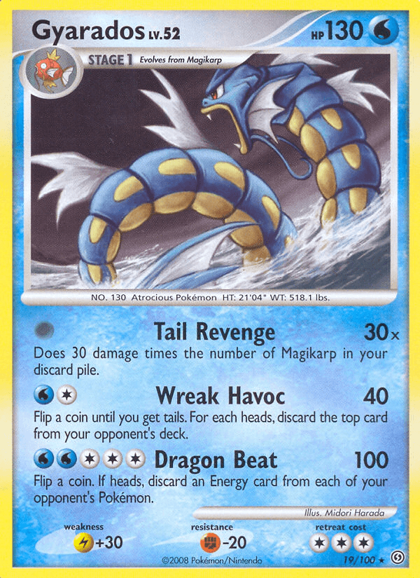 Carta Gyarados 19/100 do set Stormfront — Pokémon TCG | Bynx