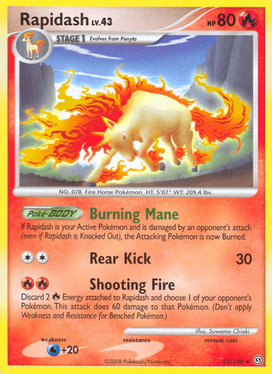 Carta Rapidash 22/100 do set Stormfront — Pokémon TCG | Bynx