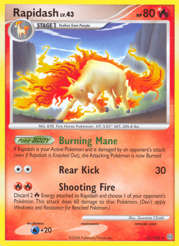 Carta Rapidash 22/100 do set Stormfront — Pokémon TCG | Bynx