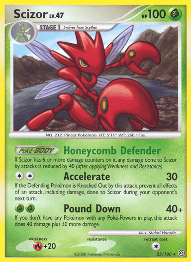 Carta Scizor 25/100 do set Stormfront — Pokémon TCG | Bynx