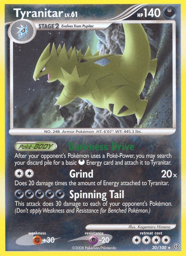 Carta Tyranitar 30/100 do set Stormfront — Pokémon TCG | Bynx