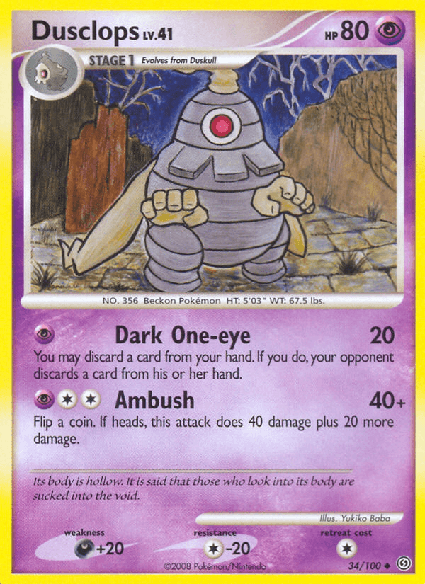 Carta Dusclops 34/100 do set Stormfront — Pokémon TCG | Bynx