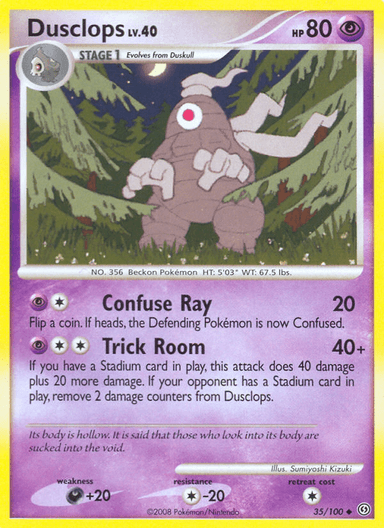 Carta Dusclops 35/100 do set Stormfront — Pokémon TCG | Bynx