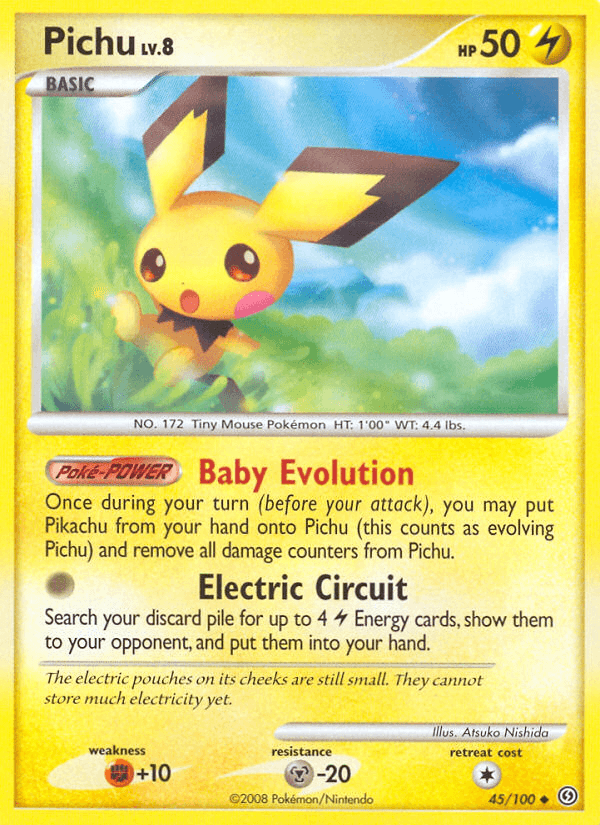 Carta Pichu 45/100 do set Stormfront — Pokémon TCG | Bynx