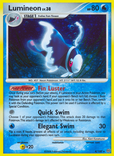 Carta Lumineon 4/100 do set Stormfront — Pokémon TCG | Bynx