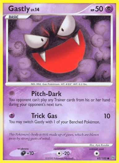 Carta Gastly 62/100 do set Stormfront — Pokémon TCG | Bynx