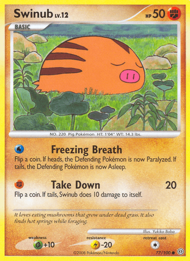 Carta Swinub 77/100 do set Stormfront — Pokémon TCG | Bynx