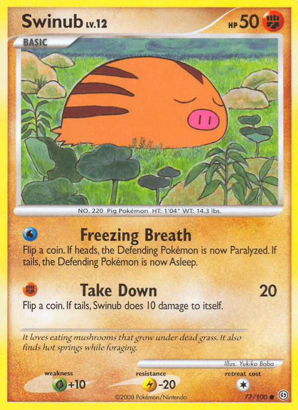 Carta Swinub 77/100 do set Stormfront — Pokémon TCG | Bynx