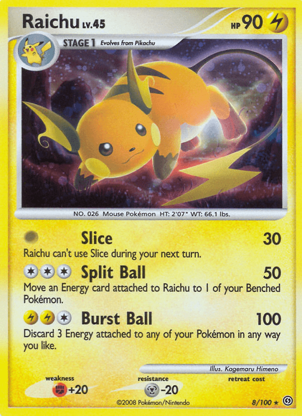 Carta Raichu 8/100 do set Stormfront — Pokémon TCG | Bynx