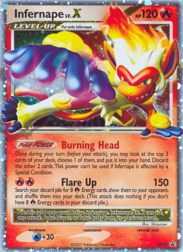 Carta Infernape LV.X DP10/56 do set DP Black Star Promos — Pokémon TCG | Bynx