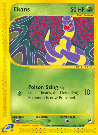 Carta Ekans 108/165 do set Expedition Base Set — Pokémon TCG | Bynx