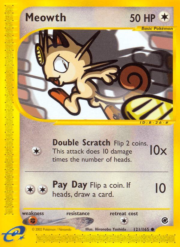 Carta Meowth 121/165 do set Expedition Base Set — Pokémon TCG | Bynx
