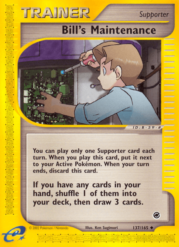 Carta Bill's Maintenance 137/165 do set Expedition Base Set — Pokémon TCG | Bynx