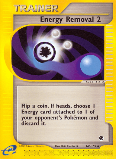 Carta Energy Removal 2 140/165 do set Expedition Base Set — Pokémon TCG | Bynx