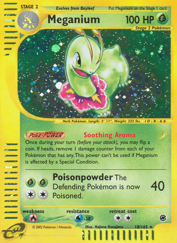 Carta Meganium 18/165 do set Expedition Base Set — Pokémon TCG | Bynx
