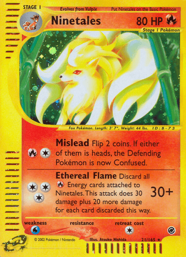 Carta Ninetales 21/165 do set Expedition Base Set — Pokémon TCG | Bynx