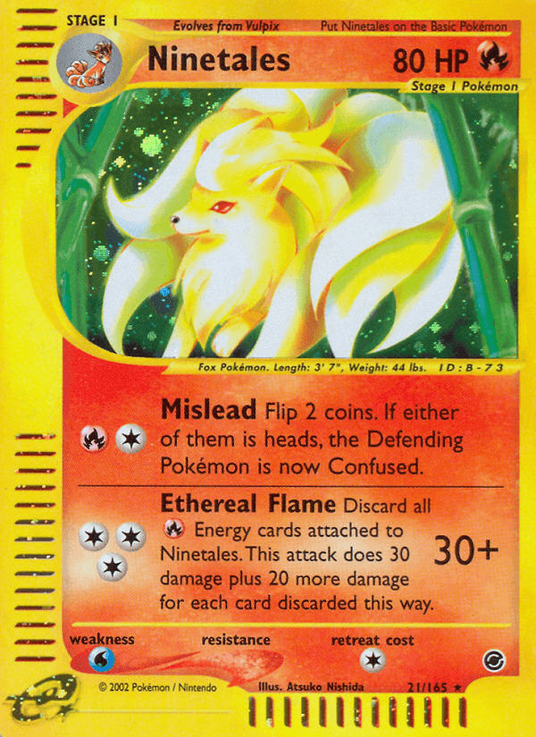 Carta Ninetales 21/165 do set Expedition Base Set — Pokémon TCG | Bynx