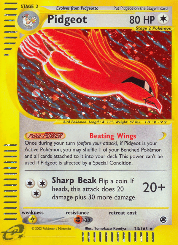 Carta Pidgeot 23/165 do set Expedition Base Set — Pokémon TCG | Bynx