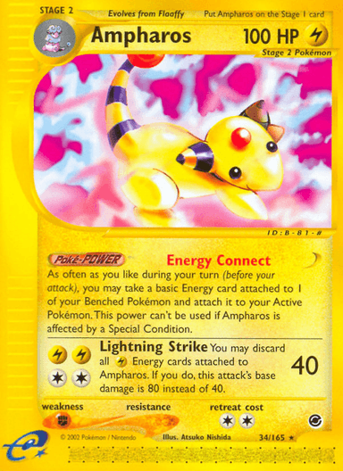Carta Ampharos 34/165 do set Expedition Base Set — Pokémon TCG | Bynx