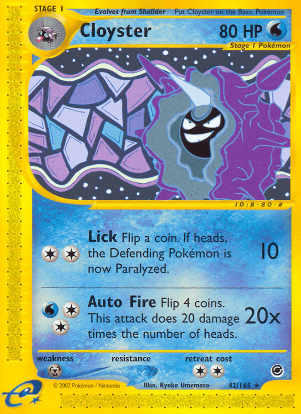 Carta Cloyster 42/165 do set Expedition Base Set — Pokémon TCG | Bynx