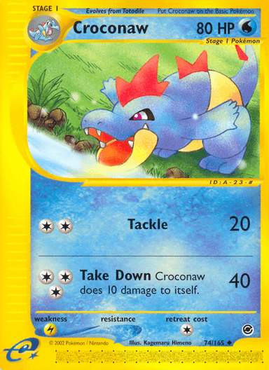Carta Croconaw 74/165 do set Expedition Base Set — Pokémon TCG | Bynx