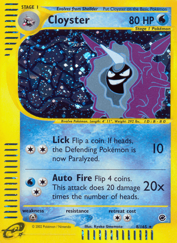 Carta Cloyster 8/165 do set Expedition Base Set — Pokémon TCG | Bynx