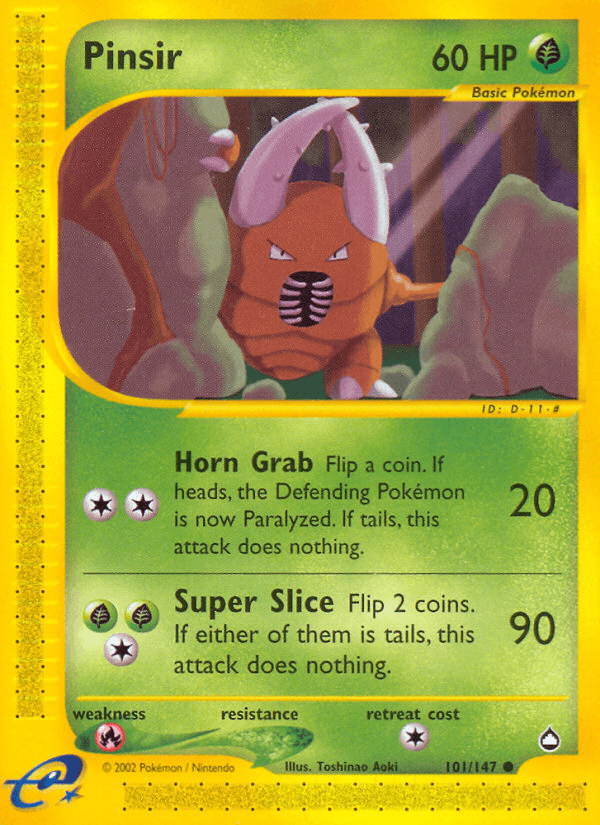 Carta Pinsir 101/147 do set Aquapolis — Pokémon TCG | Bynx