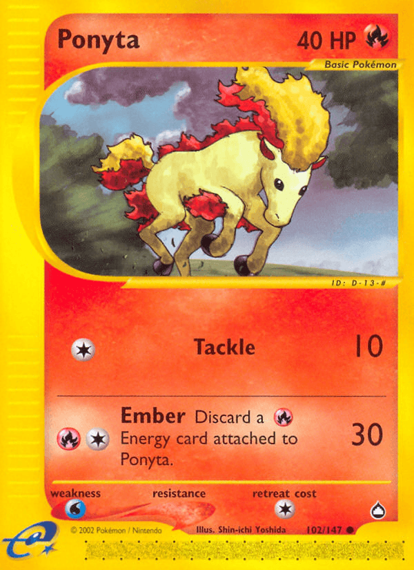 Carta Ponyta 102/147 do set Aquapolis — Pokémon TCG | Bynx