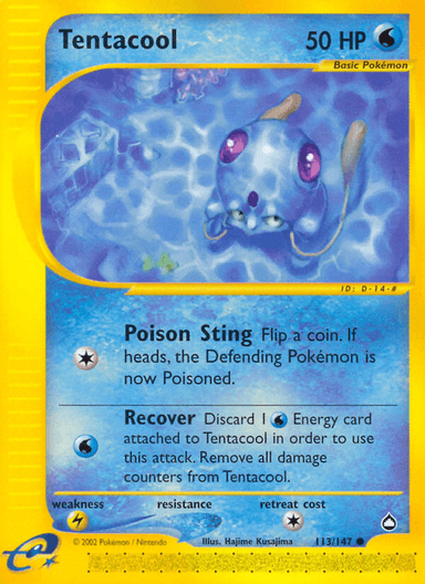 Carta Tentacool 113/147 do set Aquapolis — Pokémon TCG | Bynx