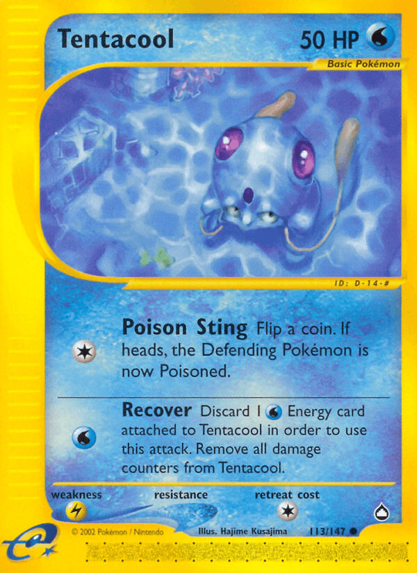Carta Tentacool 113/147 do set Aquapolis — Pokémon TCG | Bynx