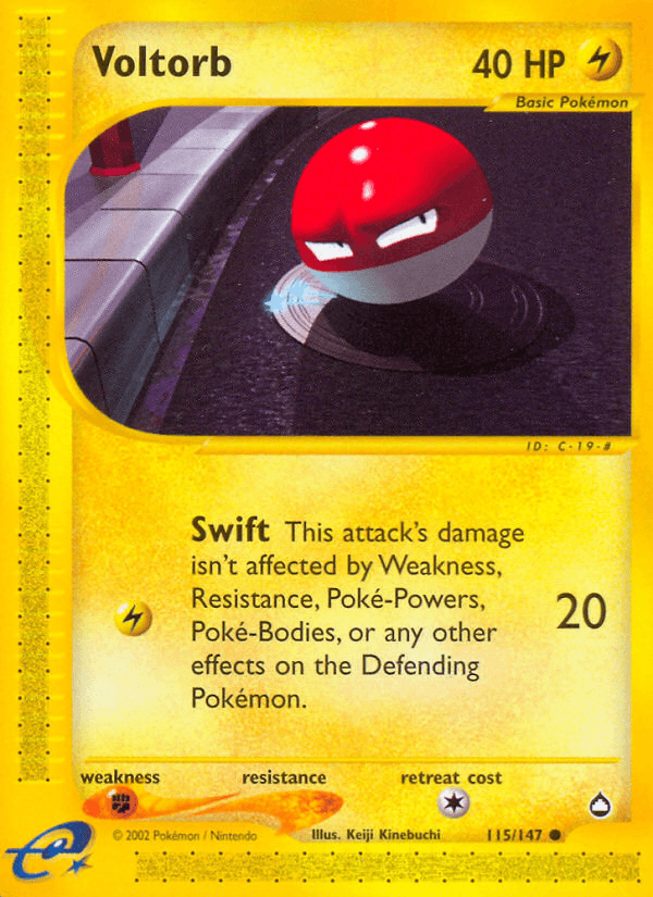 Carta Voltorb 115/147 do set Aquapolis — Pokémon TCG | Bynx