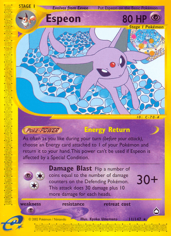 Carta Espeon 11/147 do set Aquapolis — Pokémon TCG | Bynx