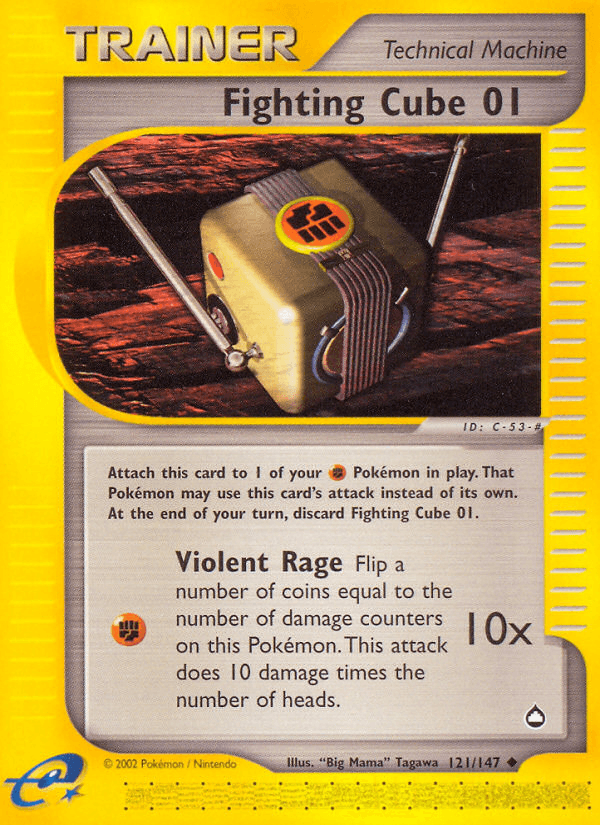 Carta Fighting Cube 01 121/147 do set Aquapolis — Pokémon TCG | Bynx
