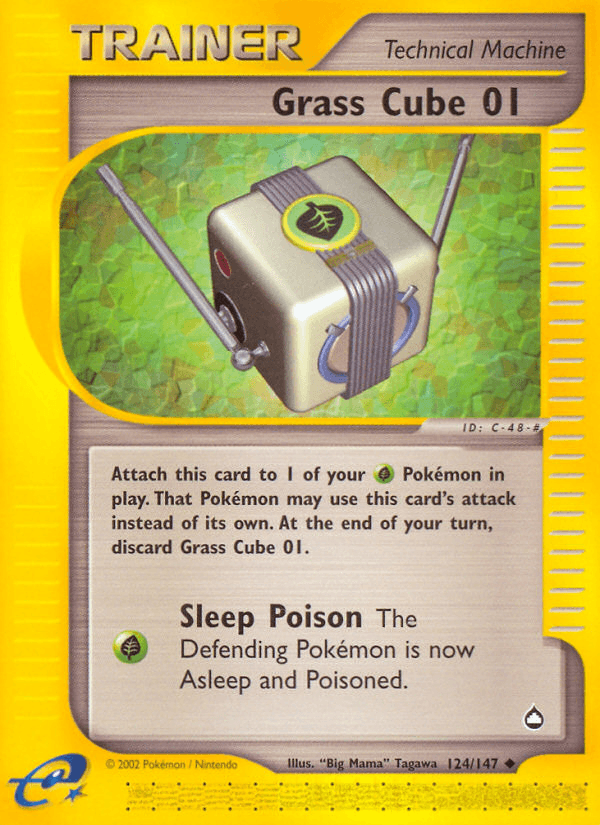 Carta Grass Cube 01 124/147 do set Aquapolis — Pokémon TCG | Bynx