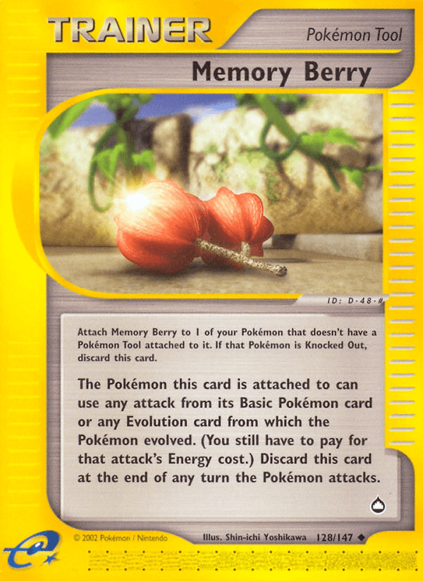 Carta Memory Berry 128/147 do set Aquapolis — Pokémon TCG | Bynx