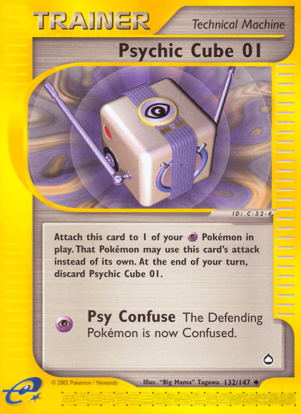 Carta Psychic Cube 01 132/147 do set Aquapolis — Pokémon TCG | Bynx