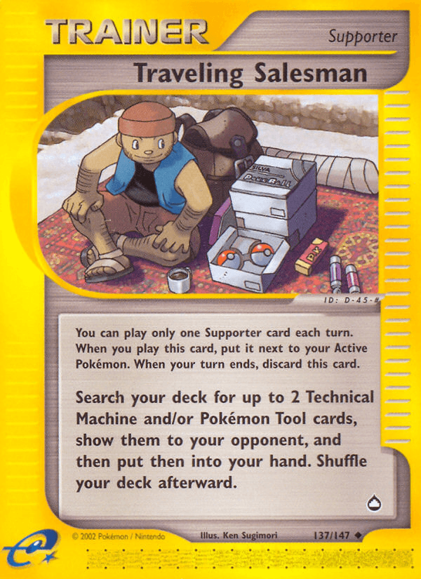 Carta Traveling Salesman 137/147 do set Aquapolis — Pokémon TCG | Bynx