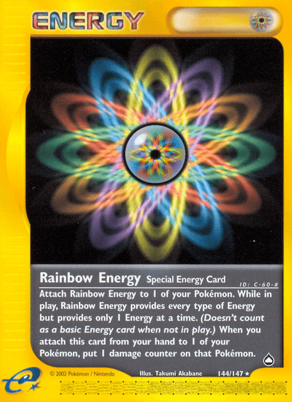 Carta Rainbow Energy 144/147 do set Aquapolis — Pokémon TCG | Bynx