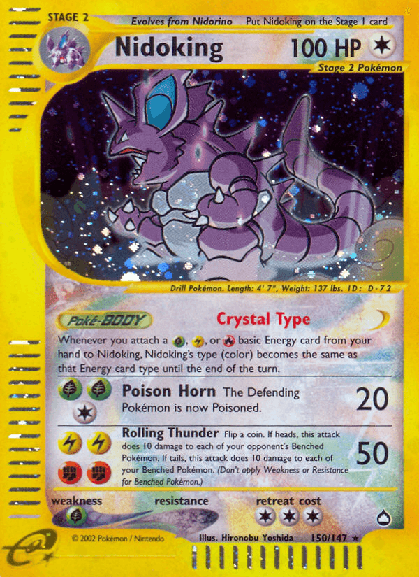 Carta Nidoking 150/147 do set Aquapolis — Pokémon TCG | Bynx