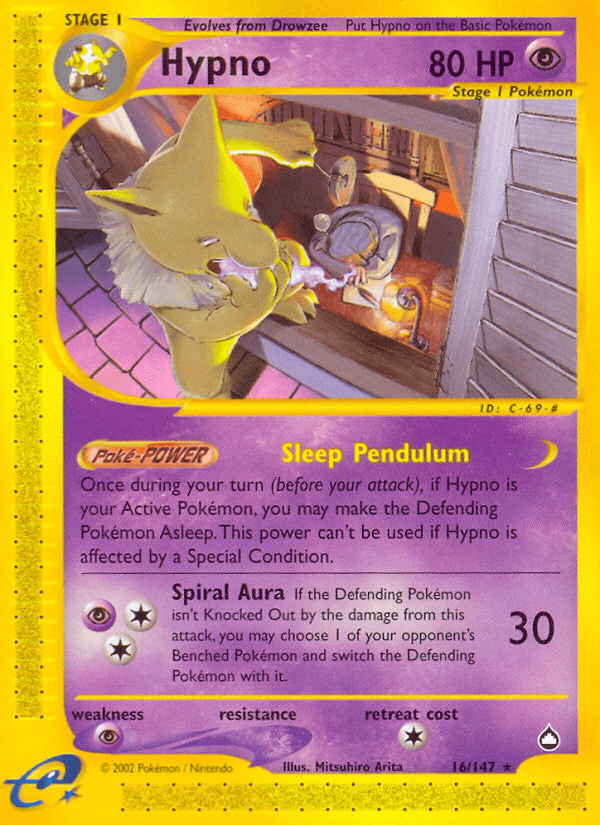 Carta Hypno 16/147 do set Aquapolis — Pokémon TCG | Bynx