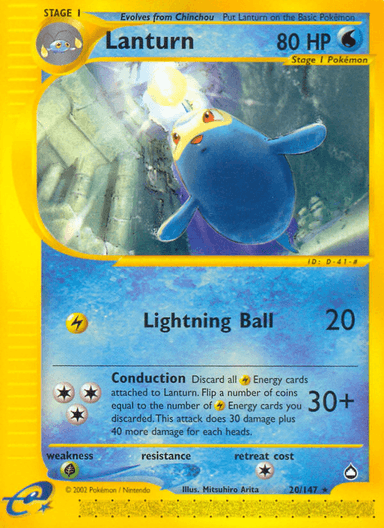 Carta Lanturn 20/147 do set Aquapolis — Pokémon TCG | Bynx