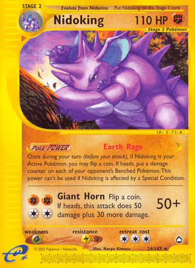 Carta Nidoking 24/147 do set Aquapolis — Pokémon TCG | Bynx
