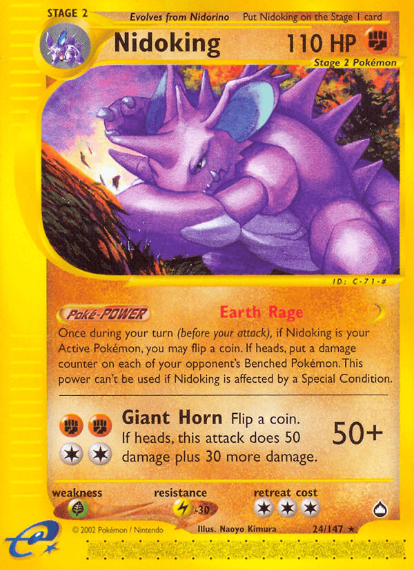 Carta Nidoking 24/147 do set Aquapolis — Pokémon TCG | Bynx