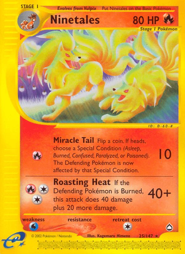 Carta Ninetales 25/147 do set Aquapolis — Pokémon TCG | Bynx