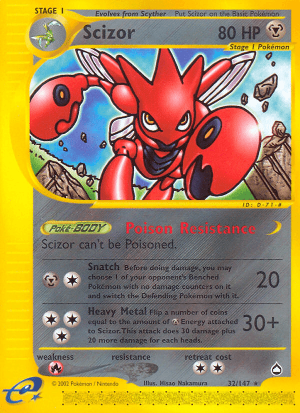 Carta Scizor 32/147 do set Aquapolis — Pokémon TCG | Bynx