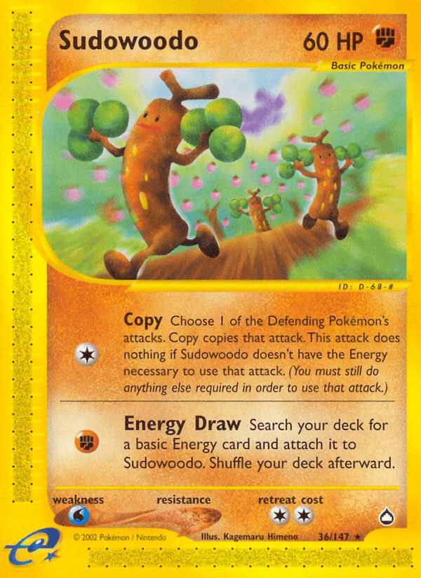 Carta Sudowoodo 36/147 do set Aquapolis — Pokémon TCG | Bynx