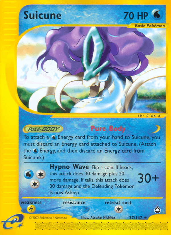Carta Suicune 37/147 do set Aquapolis — Pokémon TCG | Bynx