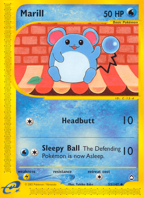 Carta Marill 53/147 do set Aquapolis — Pokémon TCG | Bynx