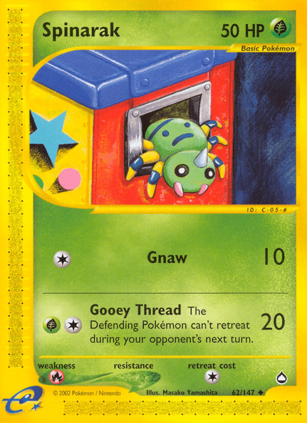 Carta Spinarak 62/147 do set Aquapolis — Pokémon TCG | Bynx